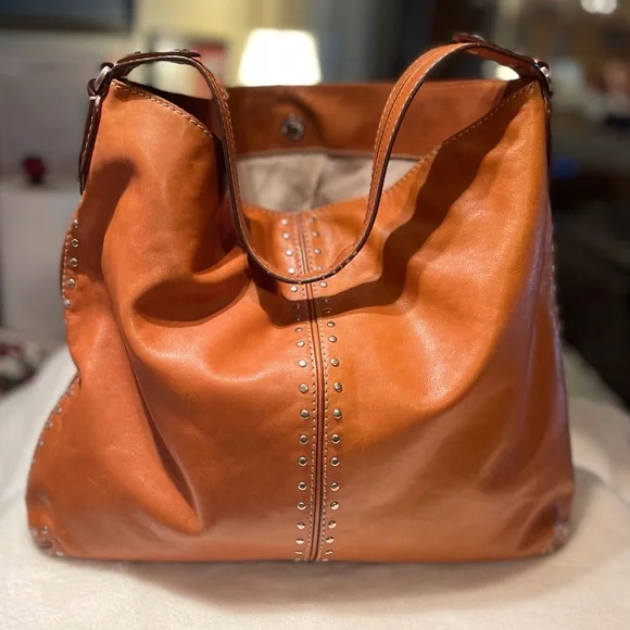 Michael Kors Astor Studded Shoulder Handbag USED - Picture 12 of 16